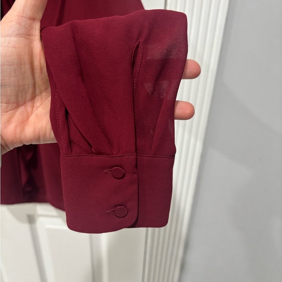 Reiss Red Ruffled Long Sleeve Blouse Size:6 USA - Picture 10 of 10